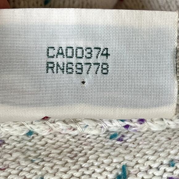 Northern Reflections Knit Sweater Vest Button Up Confetti Striped Floral Tulips - Picture 8 of 8